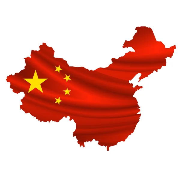 Flaga Mapa Chiny ikona — Wektor stockowy